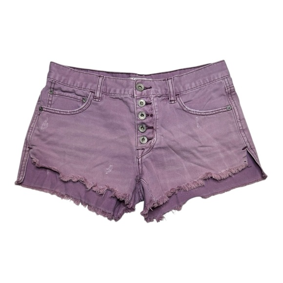 Free People Pants - Free People Purple Button Up Micro Shorts Size 25